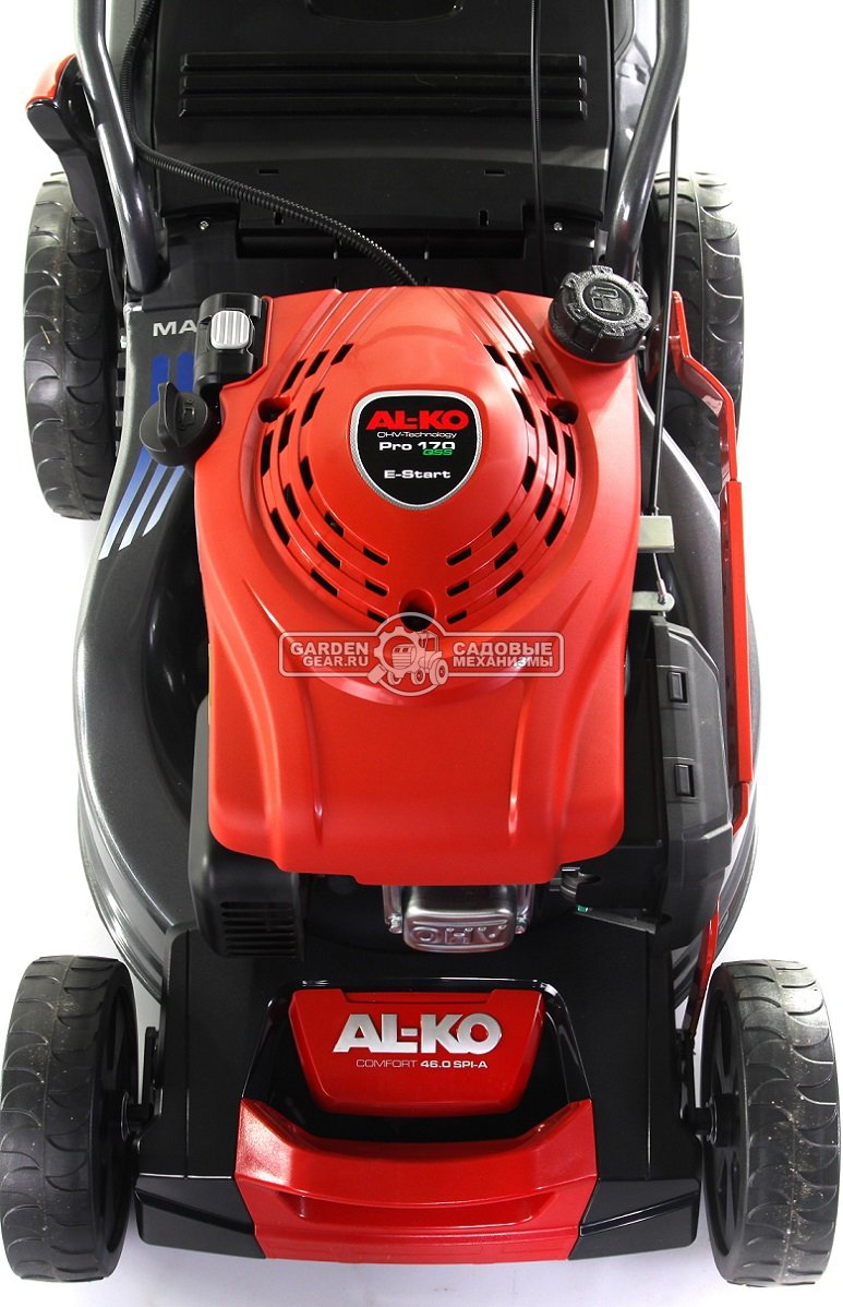 Газонокосилка бензиновая Al-ko Comfort 46.0 SPI-A с электрозапуском (AUT, 46 см, Al-ko, 166 см3, сталь, мульчирование, 60 л, 37.2 кг)