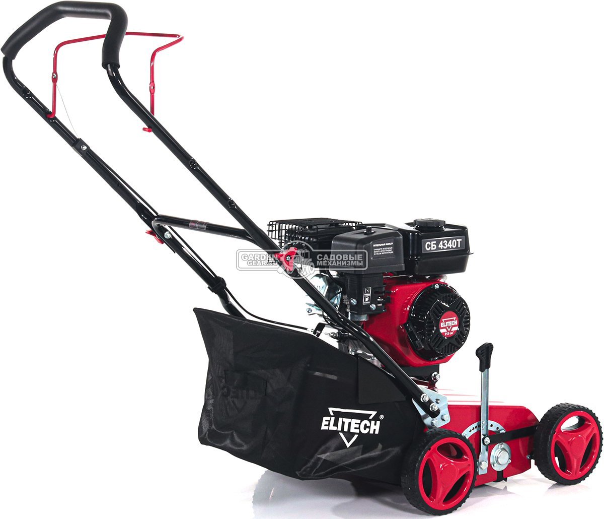 Вертикуттер - аэратор бензиновый Elitech СБ 4340Т (PRC, 40 см, 212 см3, 2 вала: ножи + пружины, 35 л, 41 кг)