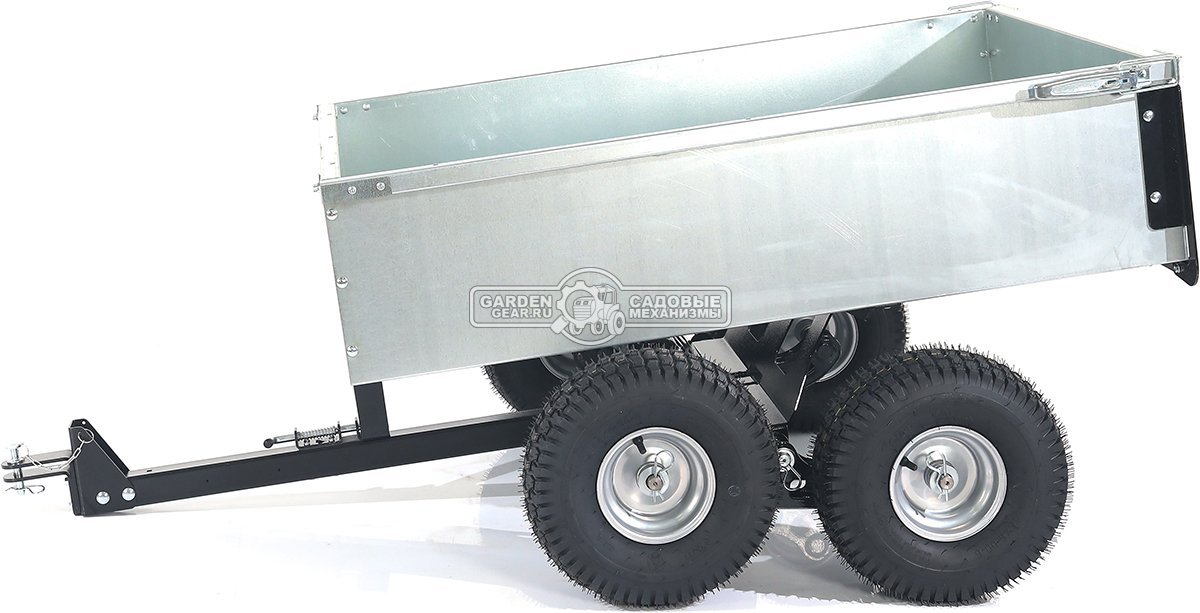Тележка - прицеп ZimAni GT410x4 Stainless steel 500 4WD для садовых тракторов, с механизмом опрокидывания (4 колеса, оцинкованной сталь, 500 кг)