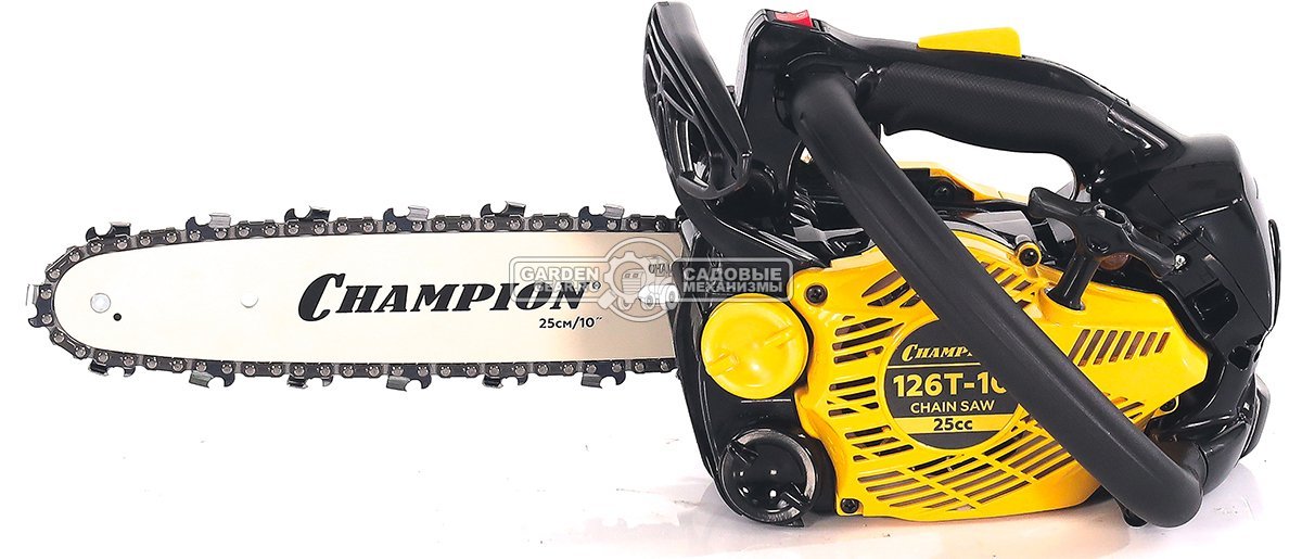Бензопила сучкорез одноручная Champion 126T 10" (PRC, 25 куб.см., 1.15 кВт/1.54 л.с., 3/8"-1.3-40E, 2.4 кг)