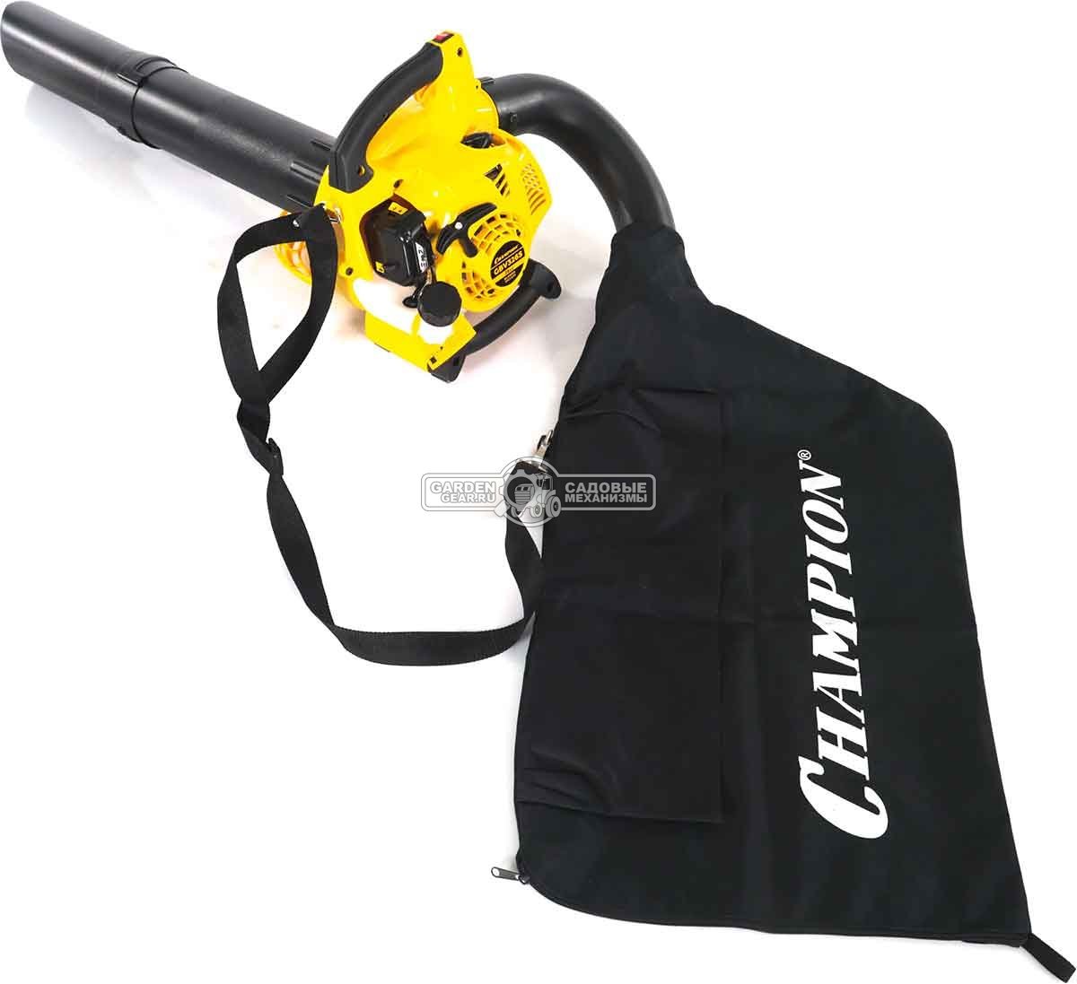 Садовый пылесос/воздуходувка бензиновая Champion GВV326S (PRC, 26 куб.см., 1,0 л.с., 612  м3/ч., 40 л., 4 кг)