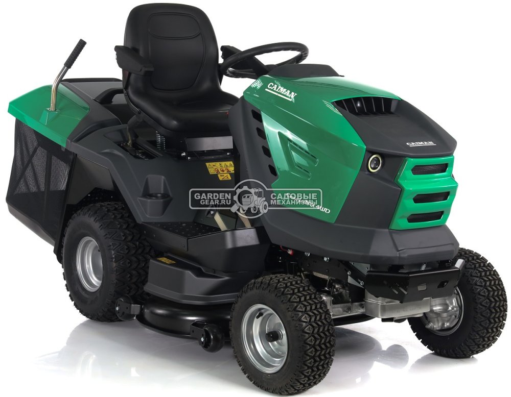 Садовый трактор Caiman Comodo Max 4WD 107D2C2 (CZE, Caiman V-Twin, 708 куб.см., гидростатика, дифференциал, 380 л, ширина кошения 102 см, 329 кг.)