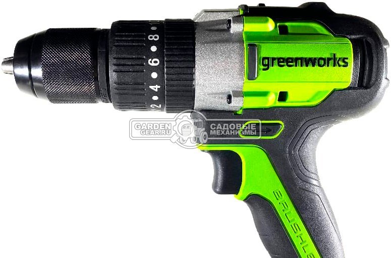 Дрель - шуруповерт ударная аккумуляторная GreenWorks GD24DD60 без АКБ и ЗУ (PRC, BL 24В, 60 Нм, 1.5 кг)