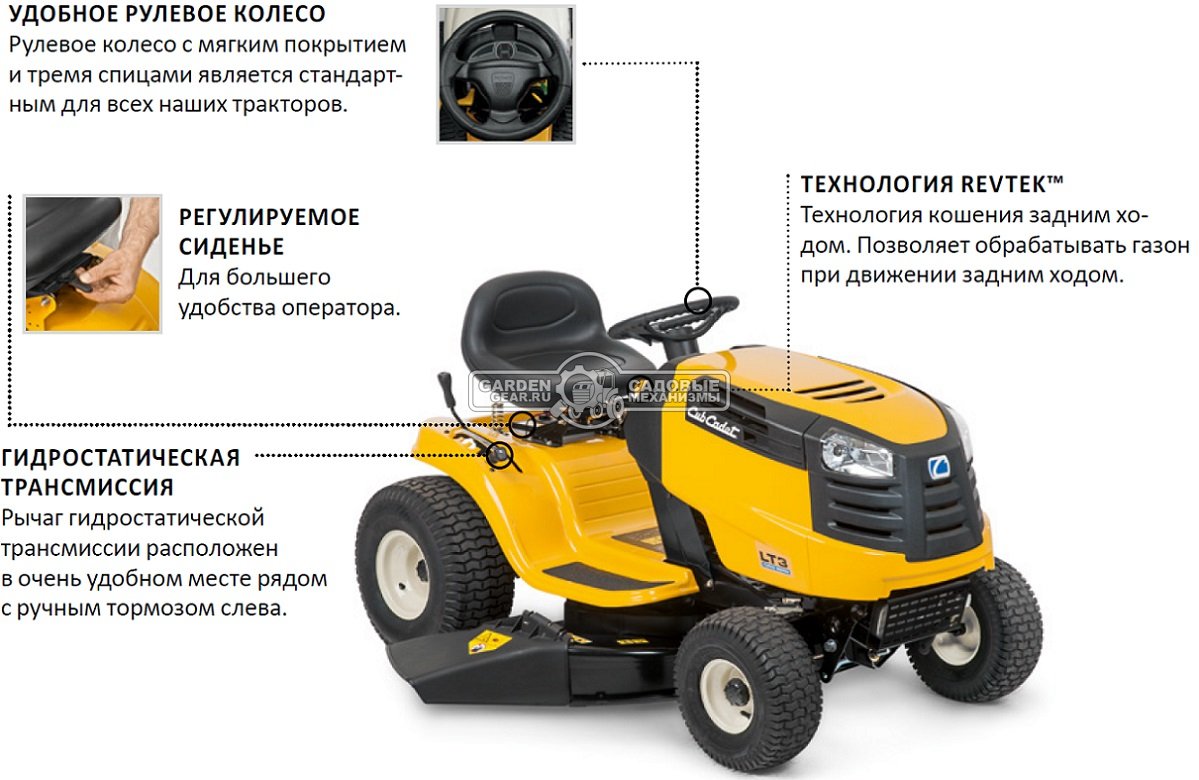 Садовый трактор Cub Cadet LT3 PS107 (13AJ78BS603) - купить, цена - ,  отзывы, инструкция и фото в интернет-магазине Садовые Механизмы.