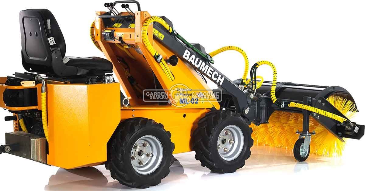 Универсальная машина мини-погрузчик Baumech ML-02 Pro + гидравлическая щётка 115 см., с двигателем Zongshen GB750 EFI V-Twin инжектор