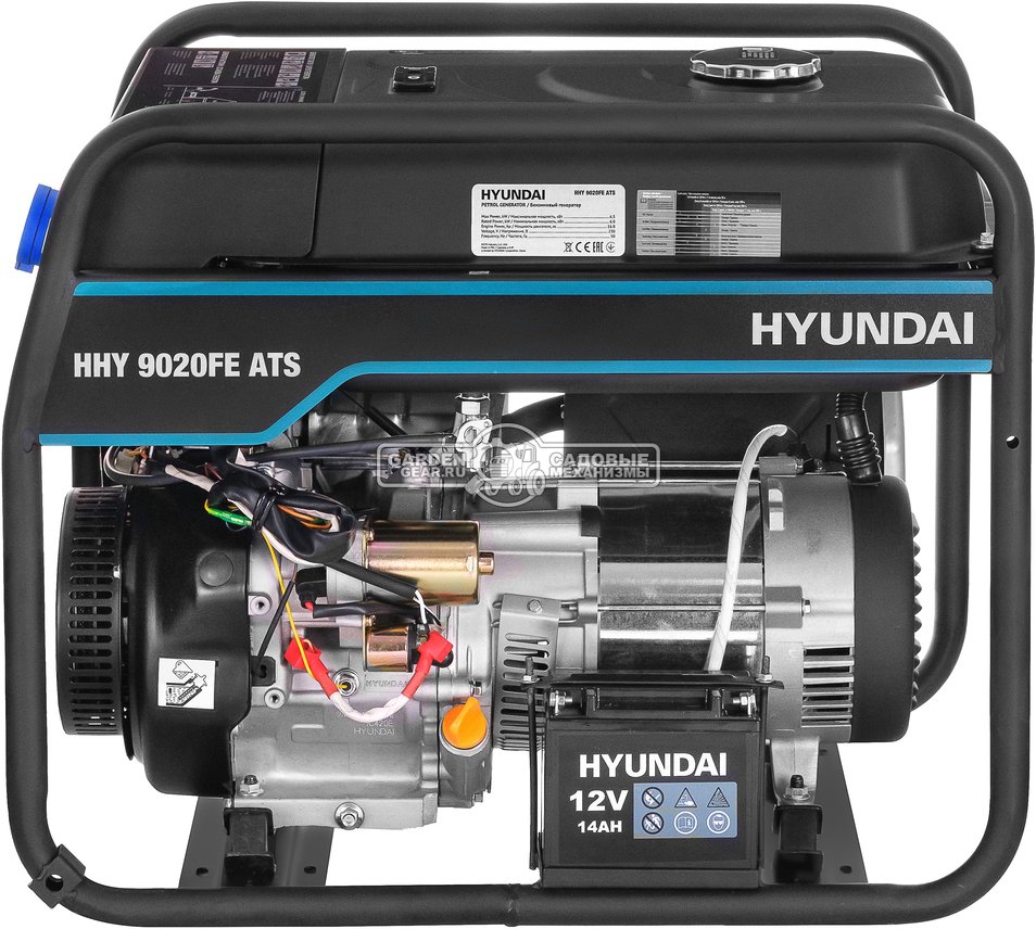 Бензиновый генератор Hyundai HHY 9020FE ATS (PRC, Hyundai, 420 см3, 6,0/6,5 кВт, 25 л, электро стартер, ATS, 86.5 кг)