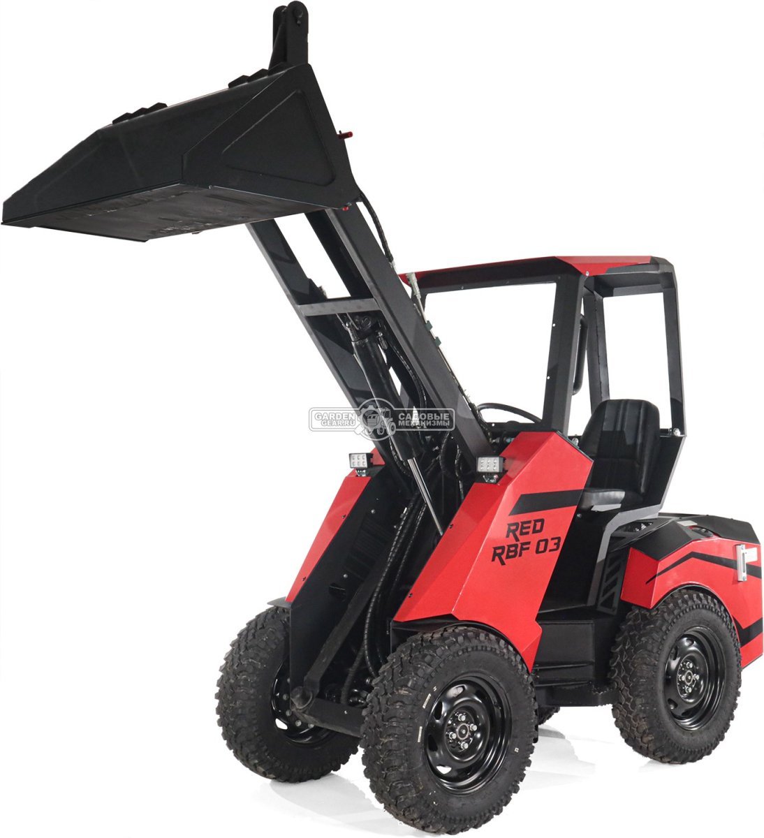 Мини-погрузчик шарнирно сочленённый RED RBF-03 Zongshen GB750EFI 30 л.с., грузоподъемность до 700 кг., ковш 150 л., 1270 кг.