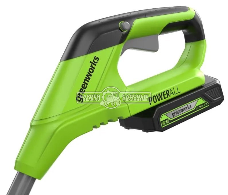 Триммер аккумуляторный GreenWorks G24LT251 с АКБ 2 А/ч и ЗУ (PRC, 24В, пласт. нож, 1.85 кг)