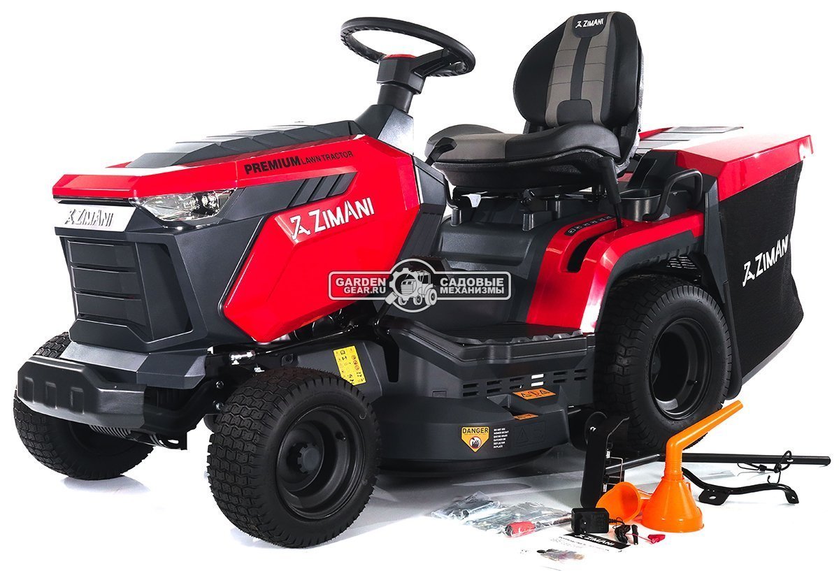 Садовый трактор ZimAni TC97HLD + снегоуборщик роторный одноступенчатый ZimAni ST90-1 (PRC, Loncin 452 см3, гидростатика, диффер., LED панель, 190 кг)