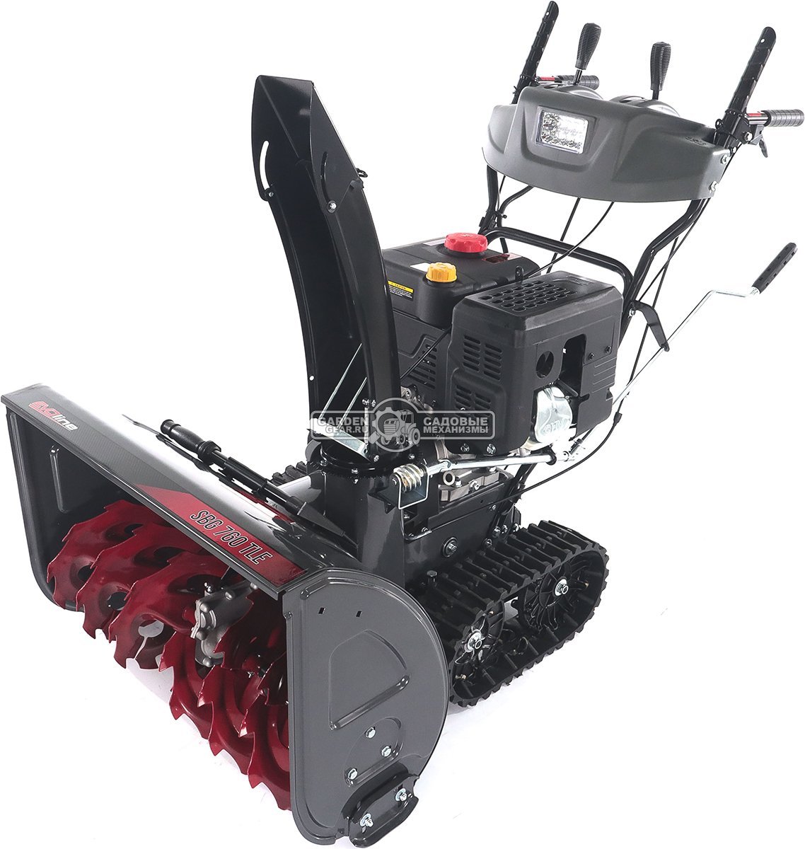 Снегоуборщик Evoline SBG 760 TLE гусеничный (PRC, 76 см, Loncin, 420 см3, эл/стартер 220В, фара, разблокировка гусениц, подогрев рукояток, 130 кг)