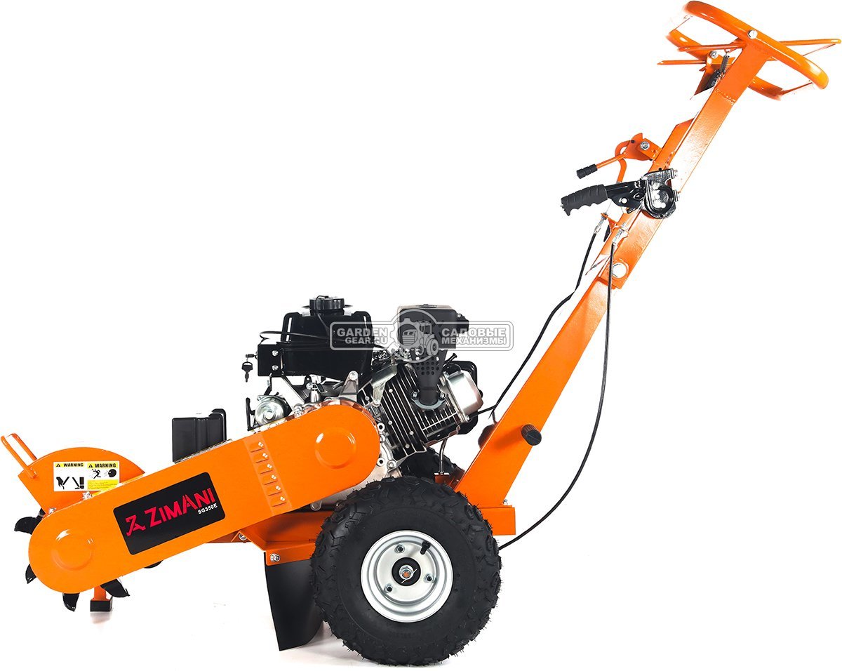 Измельчитель пней ZimAni SG350E PRO с эл/стартером (PRC, Loncin, 420 см3, Greenteeth blade, диаметр фрезы 300 мм, 104 кг)
