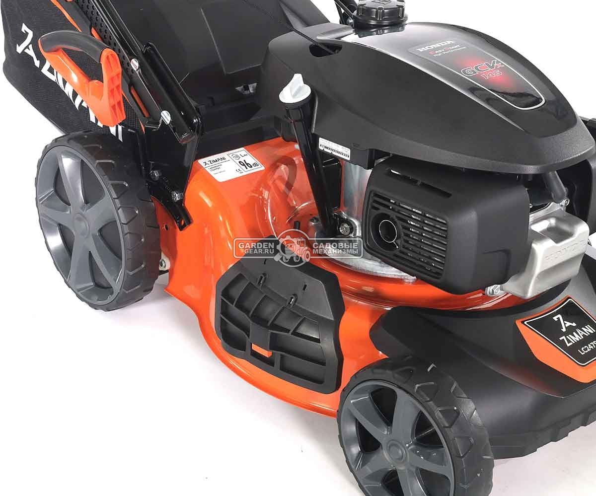 Газонокосилка бензиновая ZimAni LC247SH (PRC, 47 см, Honda GCVx145, 145 см3, сталь, 60 л, 3 в 1, Quattro Blade, 29 кг)