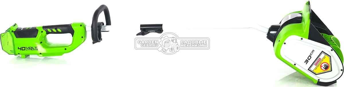 Снегоуборщик аккумуляторный / лопата GreenWorks GD40SS30 с АКБ 4 А/ч и ЗУ (PRC, BL 40В, ширина 30 см, 7 кг)