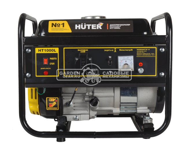 Бензиновый генератор Huter HT1000L (PRC, Huter 163 см3, 230 В, 1 кВт, 4,8 л, 23.7 кг)