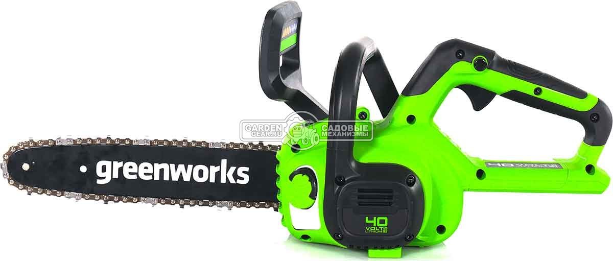 Пила аккумуляторная цепная GreenWorks G40CS30II 12" c АКБ 4 А/ч и ЗУ (PRC, 40В, 3/8"-1.1-52E, 2.74 кг)