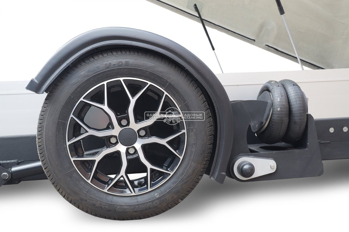 Прицеп с опускающейся платформой на пневмоподвеске Baltic Mechanic Polygon-City PC 750 для перевозки мини-спецтехники, пневмолифт, крышка, 3500x1500