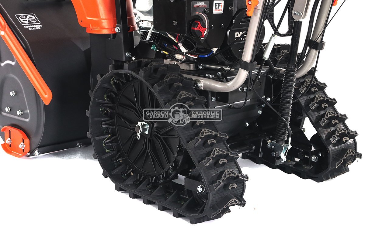 Снегоуборщик Daewoo DAST 427 (EFI) гусеничный (PRC, 68 см, Daewoo WXE 300 EFI, 260 см3, запуск от аккумулятора, фара, гусеницы Arctic track, 120 кг.)