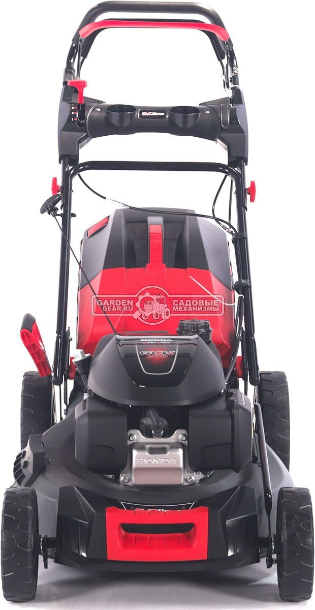 Газонокосилка бензиновая EVOline LMG 53 CVH (PRC, 53 см, Honda GCV 200, 201 см3, вариатор, 4 в 1, 70 л, сталь, 40 кг)