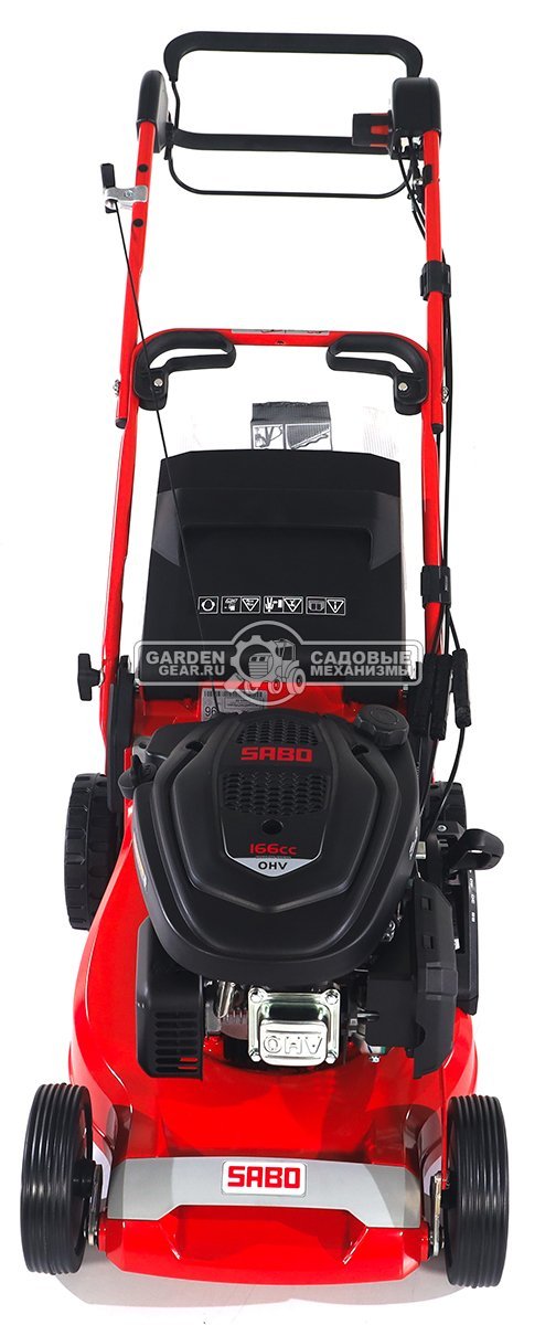 Газонокосилка бензиновая SABO 43-VARIO (GER, 43 см., Sabo, 166 куб.см., алюминий, Turbostar, вариатор, травосборник 65 л., 36,5 кг.)