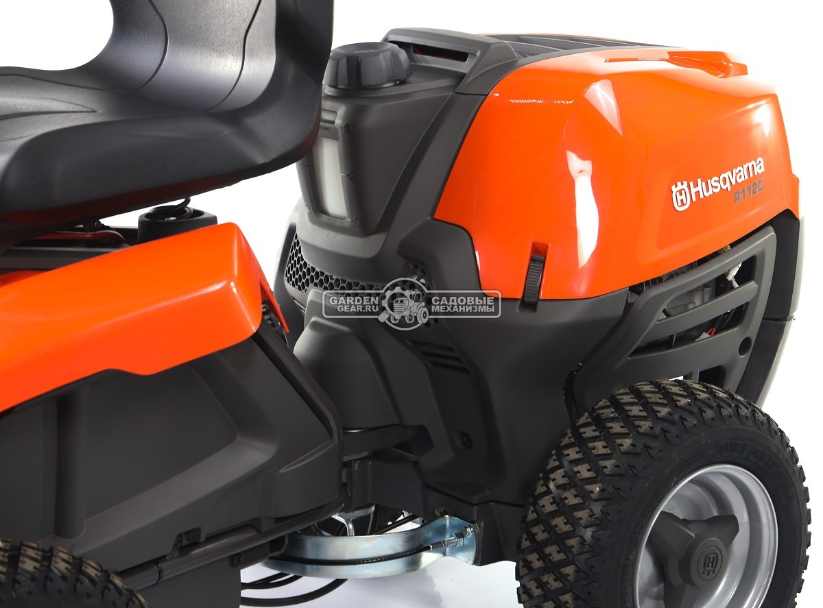 Садовый райдер Husqvarna R 112C с декой 85 см. (POL, Husqvarna HS 413AE, 413 куб.см., гидростатика, 190 кг.)