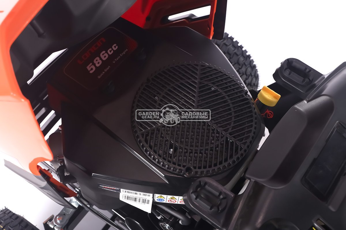 Садовый трактор Yard Fox Optima T 108 RDH (PRC, Loncin V-Twin 586 куб.см., гидростатика, травосборник 260 л, ширина кошения 108 см, 220 кг)