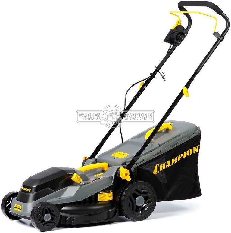 Газонокосилка электрическая Champion EM3816 (PRC, 1600 Вт, 38 см, пластик, 42 л., 11.3 кг.)