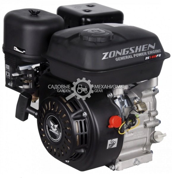 Бензиновый двигатель Zongshen ZS 168 FA (PRC, 6.5 л.с., 196 см3. диам. 20 мм шпонка, 16 кг)