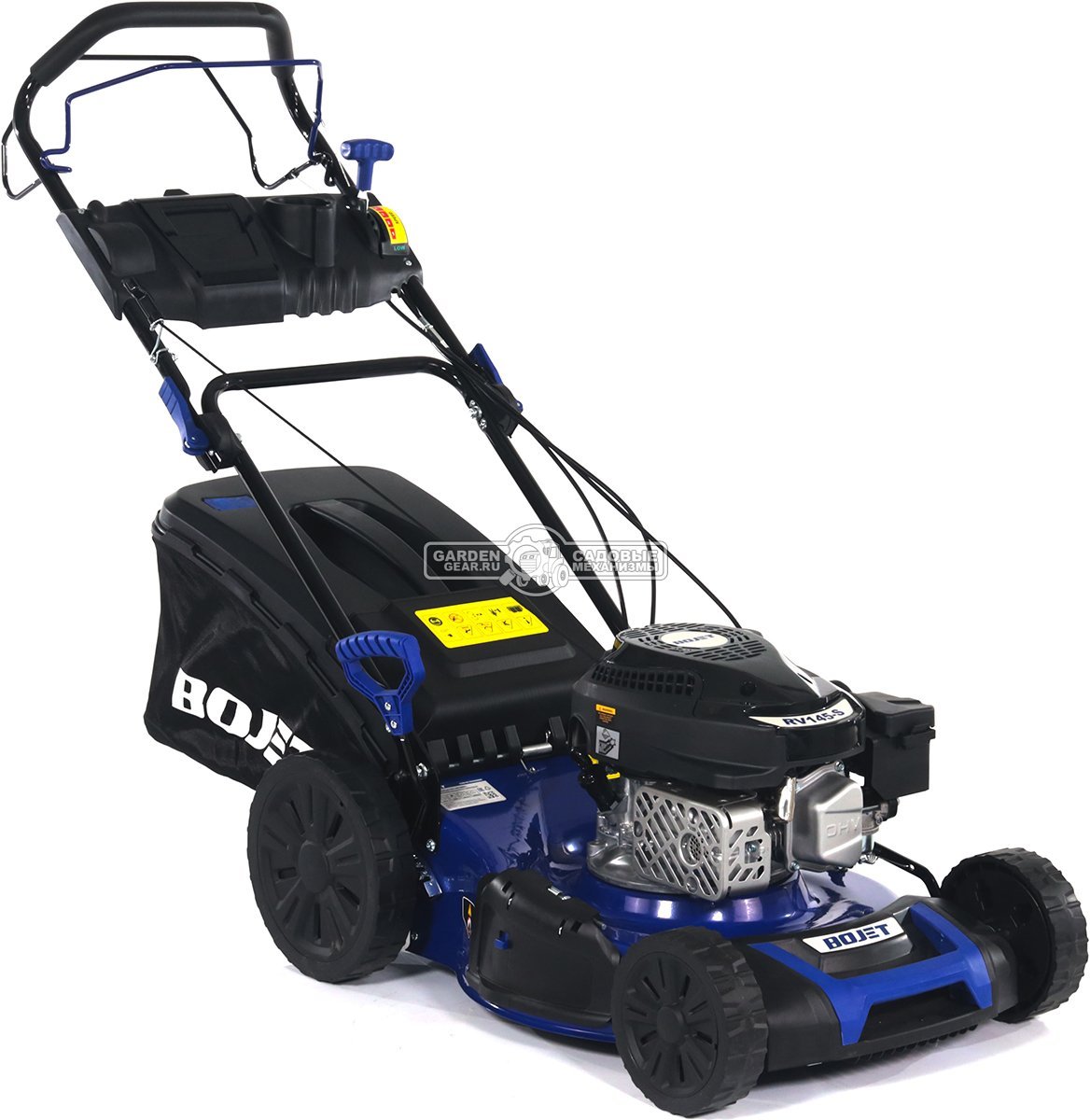 Газонокосилка бензиновая Bojet GLMS-46 (PRC, 46 см, Rato, 149 см3, сталь, вариатор, 3 в 1, 65 л, 27 кг)