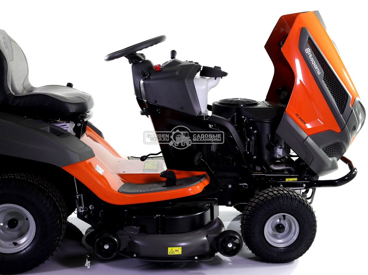 Садовый трактор Husqvarna TC 242TX (USA, Kawasaki FR651V V-Twin, 726 куб.см., гидростатика K57, травосборник 320 л., ширина кошения 107 см., 287 кг.)