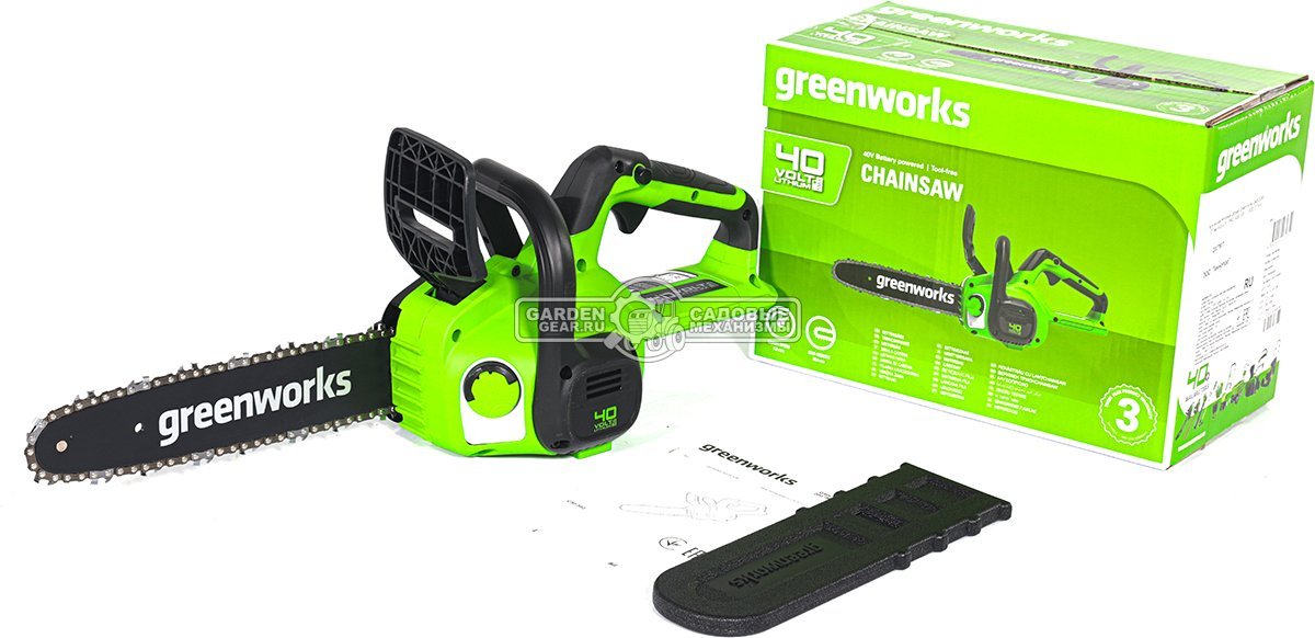 Пила аккумуляторная цепная GreenWorks G40CS30II 12&quot; без АКБ и ЗУ (PRC, 40В, 3/8&quot;-1.1-52E, 2.74 кг)