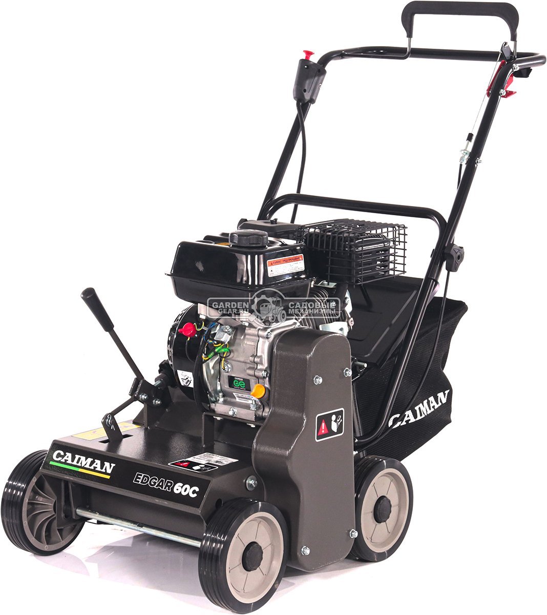 Вертикуттер - аэратор бензиновый Caiman Edgar 60C (RUS, Caiman Engine, 196 куб.см., сталь, 38 см., травосборник 40 л., 46 кг.)