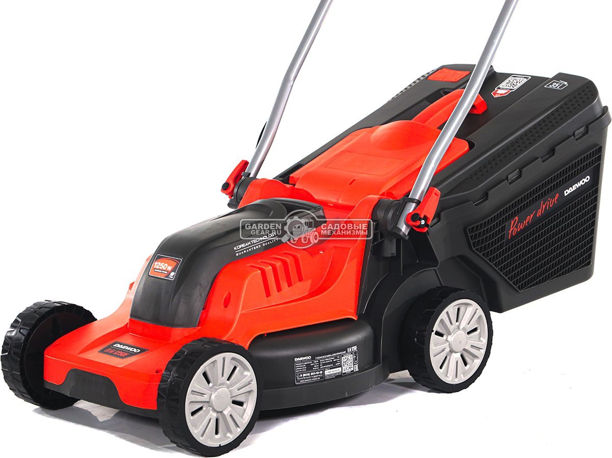 Газонокосилка электрическая Daewoo DLM 1250E (PRC, 1250 Вт., 32 см., пластик, 35 л., 7,1 кг.)