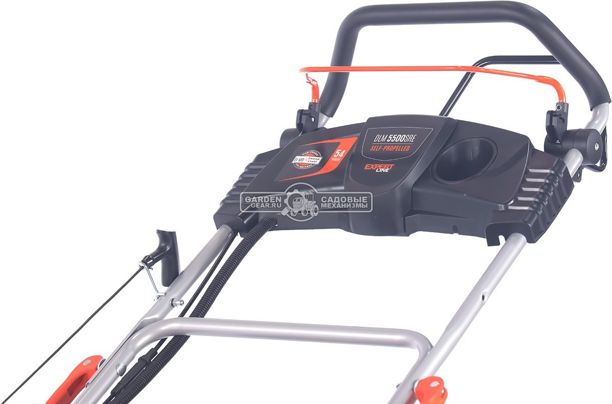Газонокосилка бензиновая Daewoo DLM 5500SRE с рояльными колесами и эл.запуском (PRC, 54 см, Daewoo 190 см3, TURBO X BLADE, 70 л, сталь, 4 в 1, 36 кг)