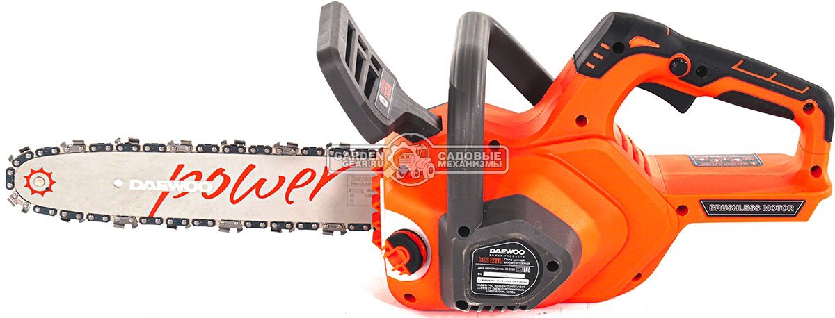 Пила аккумуляторная цепная Daewoo DACS 1221Li 12" SET с АКБ 5 А/ч и ЗУ (PRC, BL 21В, натяжение цепи без инструмента, 3/8"-1.1-45E, 3.8 кг)