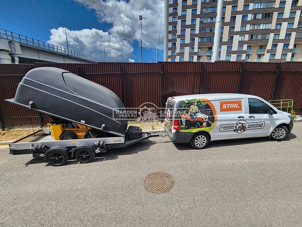 Прицеп с опускающейся платформой на пневмоподвеске Baltic Mechanic Polygon-City PC 750 Спарка для перевозки спецтехники, пневмолифт, крышка, 3100x1500