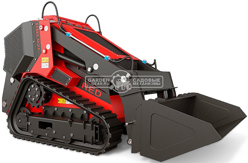 Мини-погрузчик гусеничный RED RBL-02 с платформой оператора Lifan 29 л.с., грузоподъемность до 400 кг., ковш 200 л., 900 кг.