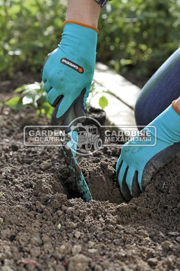 Перчатки садовые Gardena для работы с почвой, размер 7/S ( 60% латекс, 40% полиэстер)