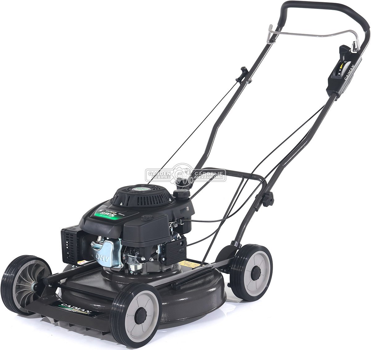 Газонокосилка бензиновая несамоходная Caiman Fasto SD 55CP с боковым выбросом (RUS, 55 см., Caiman Green Engine, 196 см3, сталь, 32 кг)