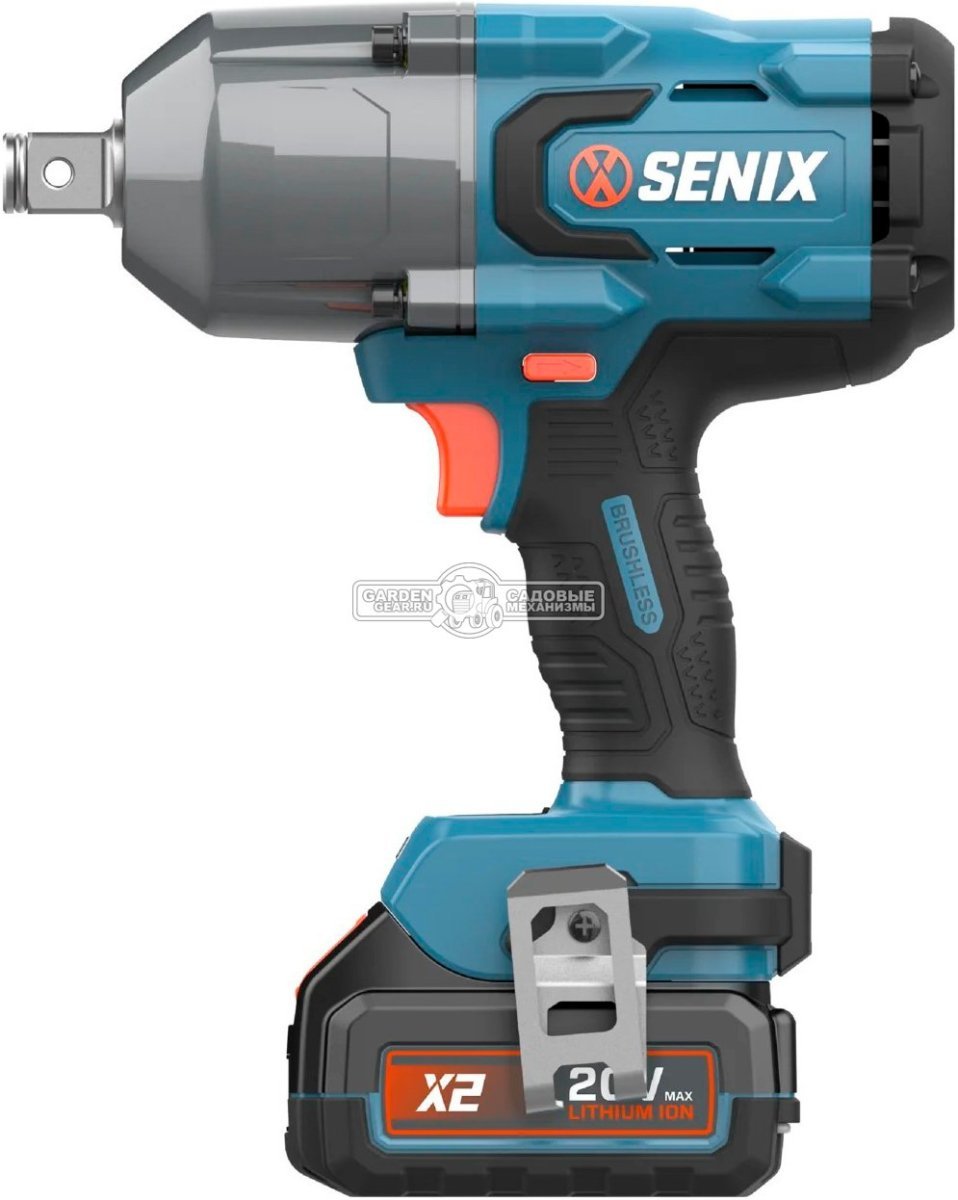 Гайковерт ударный аккумуляторный Senix PDWX2-M4-EU с АКБ 8 А/ч и ЗУ (PRC, BL 18V, 1350/1900 Нм, 2.85 кг)