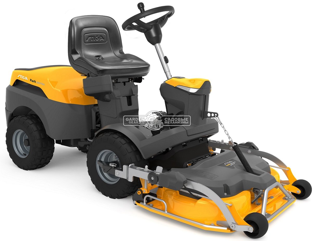 Садовый райдер Stiga Park Compact 340 PWX 4WD без деки (ITA, Stiga ST550 V-Twin, 586 куб.см, полный привод, гидростатика, 226 кг.)