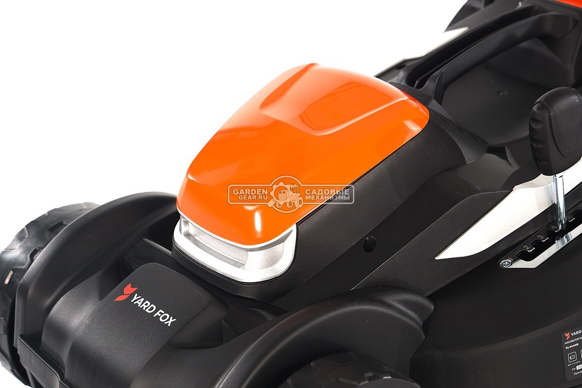 Газонокосилка аккумуляторная Yard Fox EL4045B SET с АКБ 4.0 А/ч и ЗУ (PRC, BL 40В, пластик, 34 см, 45 л, 10 кг)