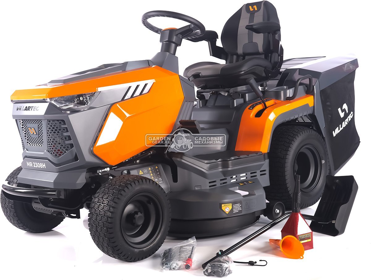 Садовый трактор Villartec MR2308H (PRC, Loncin V-Twin 708 куб.см., LED дисплей, гидростатика, травосборник 320 л, ширина кошения 108 см, 237 кг)