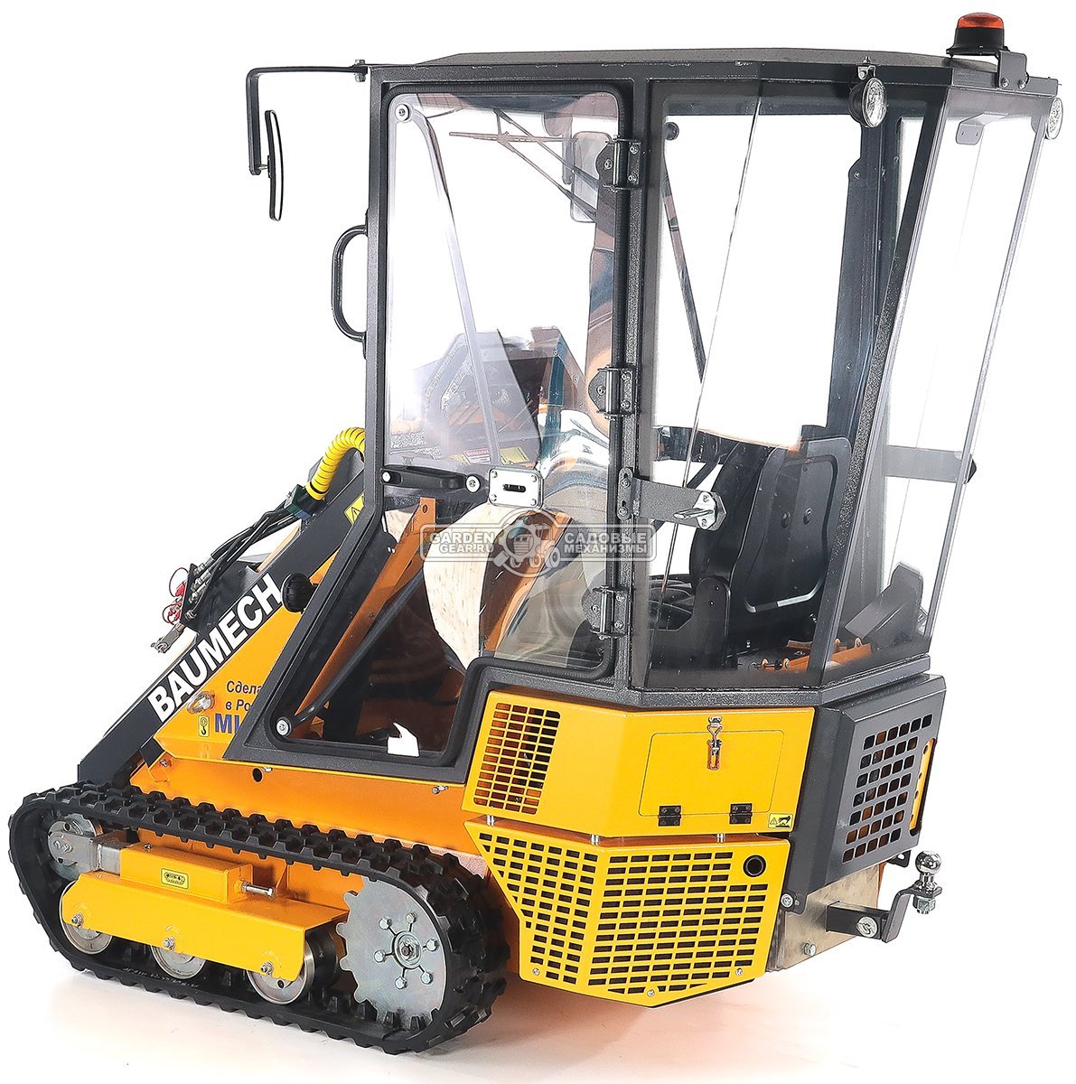 Универсальная машина мини-погрузчик Baumech ML-03 Pro с зимней кабиной с двигателем Honda GX630 V-Twin