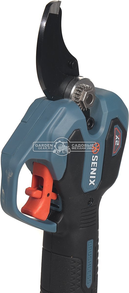 Аккумуляторный секатор Senix GPSX2-M1-EU с АКБ 2 А/ч и ЗУ (PRC, BL 20В, ветки до 38 мм, 1.05 кг)
