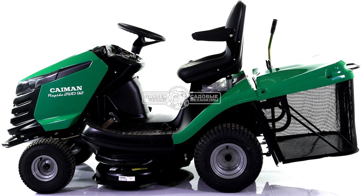 Садовый трактор Caiman Rapido 2WD 92 (CZE, Caiman V-Twin, 708 куб.см, гидростатика, дифференциал, травосборник 300 л., ширина кошения 92 см., 237 кг.)