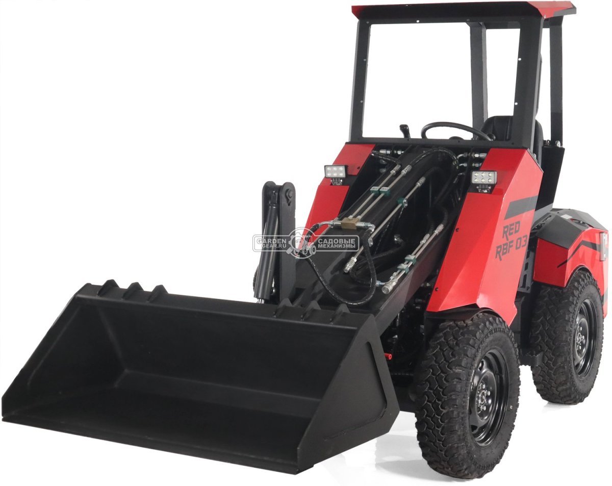 Мини-погрузчик шарнирно сочленённый RED RBF-03 Zongshen GB750EFI 30 л.с., грузоподъемность до 700 кг., ковш 150 л., 1270 кг.