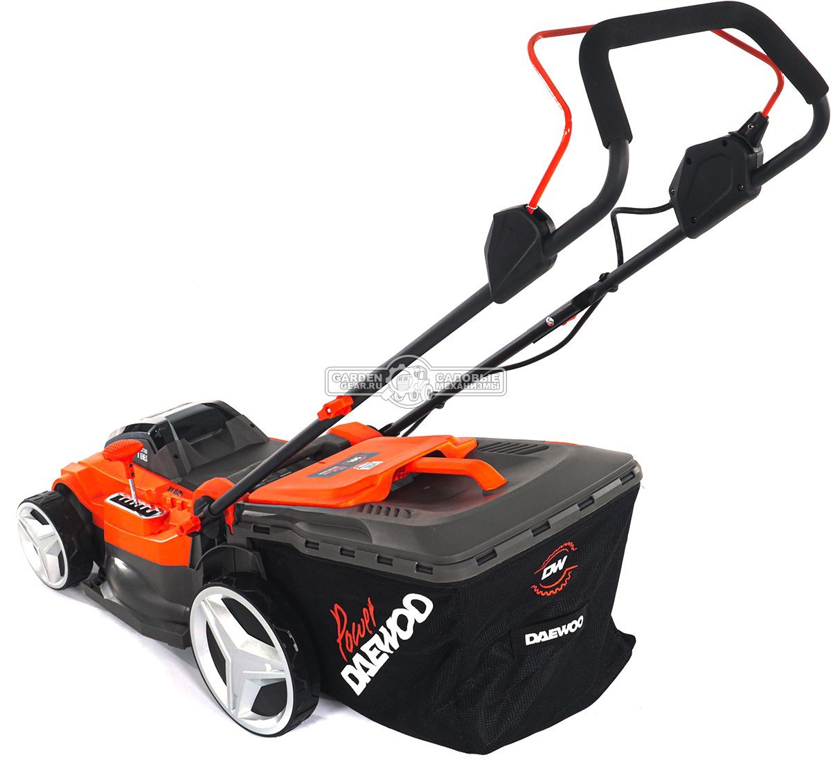 Газонокосилка аккумуляторная Daewoo DLM 4042Li SET с 2 АКБ 5 А/ч и ЗУ (PRC, 40 см, BL 2x21В, пластик, мульчирование, 50 л, 13.2 кг)