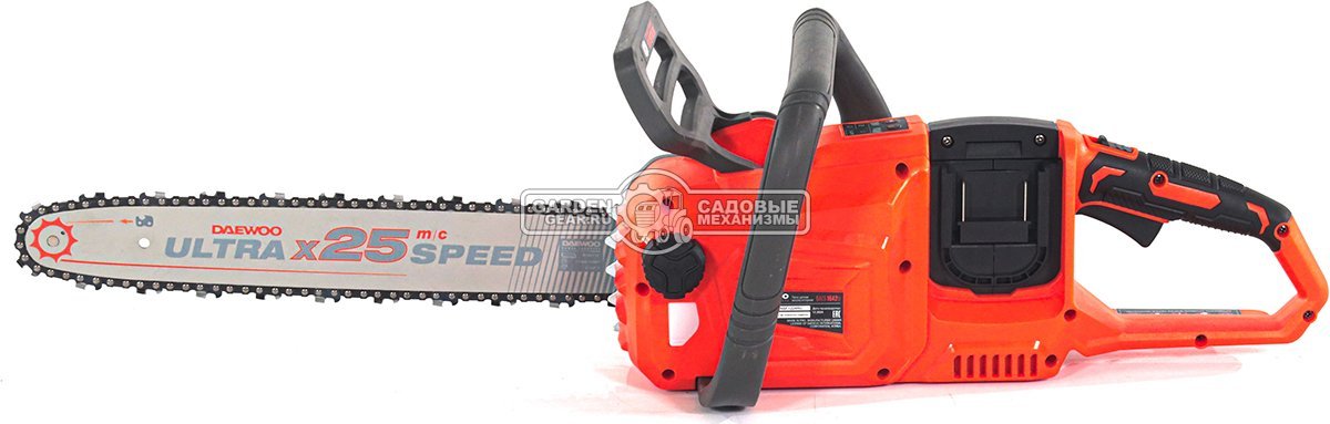 Пила аккумуляторная цепная Daewoo DACS 1642Li 16" SET с 2xАКБ 5 А/ч и ЗУ (PRC, BL 2х21В, натяжение цепи без инструмента, 3/8"-1.1-57E, 4.65 кг)