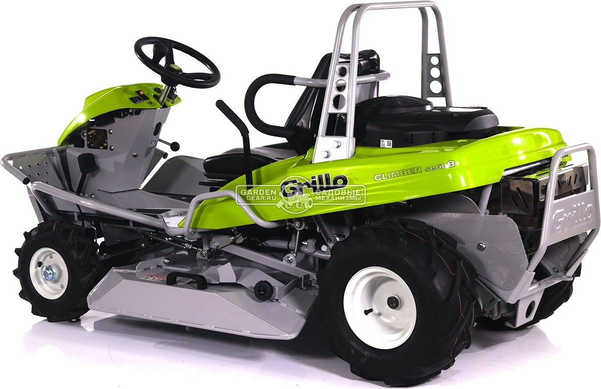 Садовый трактор для высокой травы и работы на склонах Grillo Climber 8.22 (ITA, B&S 7220 PXi, 656 куб.см3, задний выброс, дифференциал, 91 см, 290 кг)