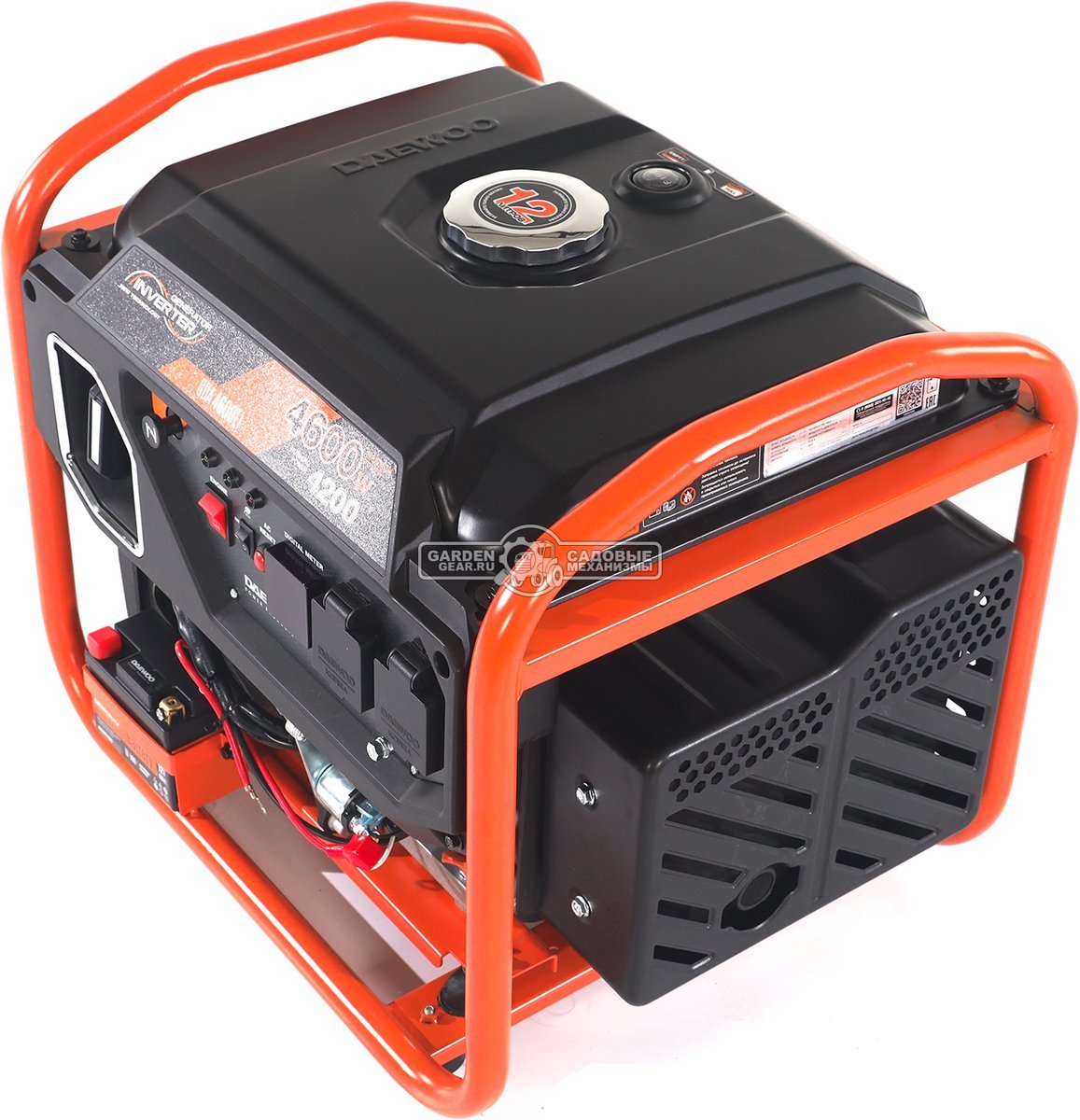 Бензиновый генератор инверторный Daewoo GDA 4600Ei с электрозапуском (PRC, Daewoo, 236 см3, 4,2/4,6 кВт, 12 л, рама, 35 кг)